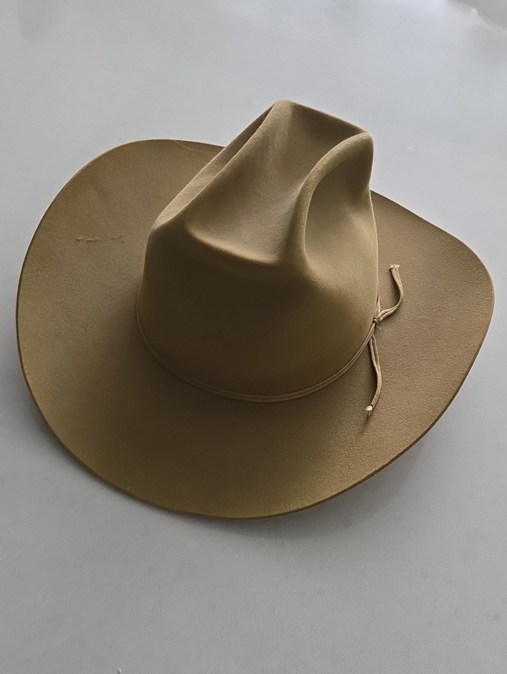 Men's Tan Felt Western Hat with Wrap Cord